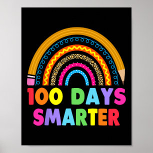100 dagen slimmere 100e dag schoolregenboog poster