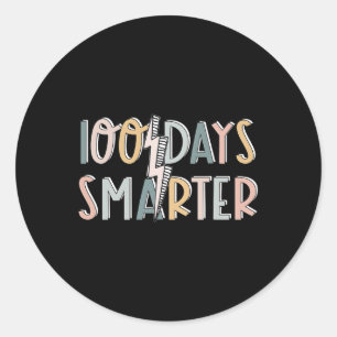 100 dagen slimmere 100e dag schoolstudent ronde sticker