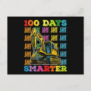100 dagen slimmere graafmachine 100ste schooldag briefkaart