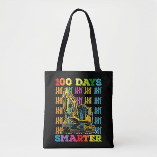 100 dagen slimmere graafmachine 100ste schooldag draagtas (Voorkant)