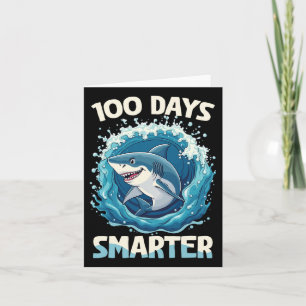 100 dagen slimmere grappige haai 100ste dag van sc kaart