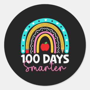 100 dagen slimmere leraar regenboog 100ste dag van ronde sticker