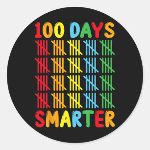 100 dagen Slimmere Leuke Tally Leraar en Studenten Ronde Sticker