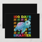 100 dagen slimmere schildpad 100ste schooldag kaart (Voorkant / Achterkant)