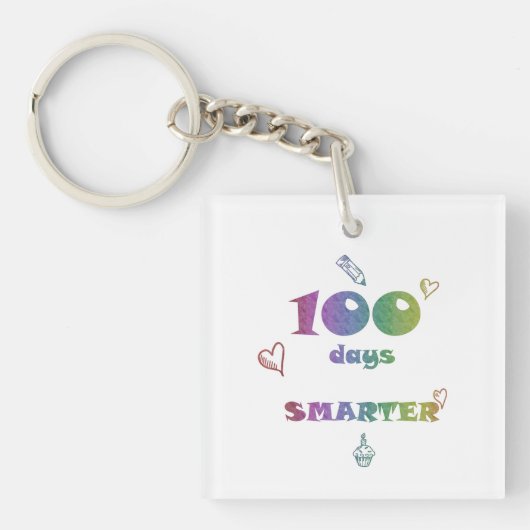 100 dagen slimmere Sleutelhanger – 100ste schoolda (voorkant)