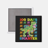 100 dagen Slimmere T Rex Dinosaurus 100th Day Scho Magneet (Voorkant / Achterkant)