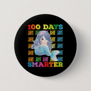 100 dagen slimmere zeemeermin 100e schooldag ronde button 5,7 cm