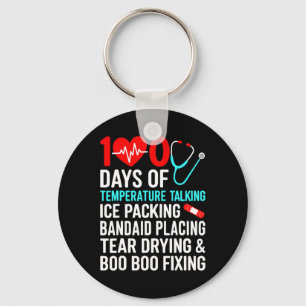 100 dagen temperatuur schoolverpleegster 100ste da sleutelhanger