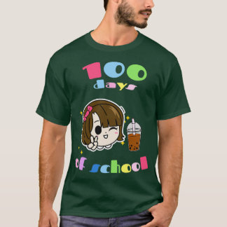 100 dagen thee chocolade van een schoolmeisje t-shirt