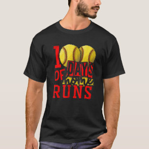 100 dagen thuisgebruik Softball 100 dagen school T-shirt