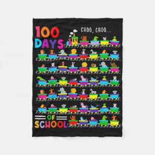 100 dagen trein met Kinder dieren 100 dagen school Fleece Deken