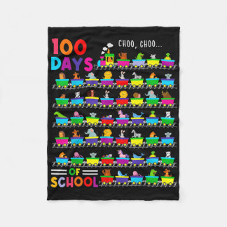 100 dagen trein met Kinder dieren 100 dagen school Fleece Deken