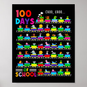 100 dagen trein met Kinder dieren 100 dagen school Poster