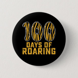 100 Dagen Van Brullende Tijger Grappige 100e Dag S Ronde Button 5,7 Cm