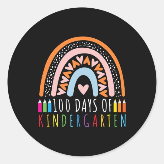 100 dagen van de 100e schooldag in T Ronde Sticker (Voorkant)