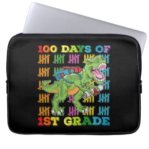 100 dagen van de 1e klas T Rex dinosaurus school Laptop Sleeve