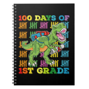 100 dagen van de 1e klas T Rex dinosaurus school Notitieboek