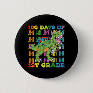 100 dagen van de 1e klas T Rex dinosaurus school Ronde Button 5,7 Cm