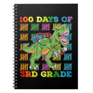 100 dagen van de 3e klas T Rex dinosaurus school Notitieboek