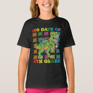 100 dagen van de 4e klas T Rex dinosaurus school T-shirt