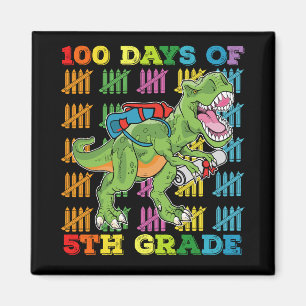 100 dagen van de 5e klas T Rex dinosaurus school Magneet