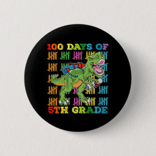 100 dagen van de 5e klas T Rex dinosaurus school Ronde Button 5,7 Cm