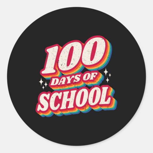 100 dagen van de school en nog steeds liefhebbend, ronde sticker (Voorkant)