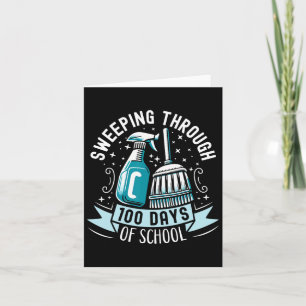 100 dagen van de School Grappige School Bewaarder Kaart