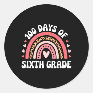 100 dagen van de zesde klas 100e dag van school 6e ronde sticker