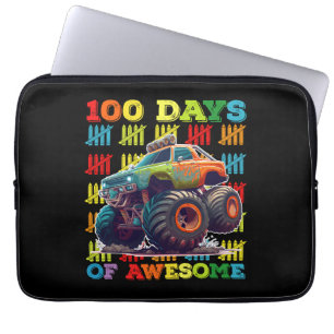 100 dagen van een geweldige monstertruck 100e dag laptop sleeve