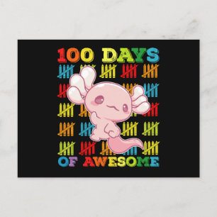 100 dagen van Geweldige Axolotl 100ste dag van de Briefkaart