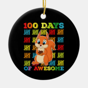 100 dagen van geweldige eekhoorn 100ste dag van sc keramisch ornament