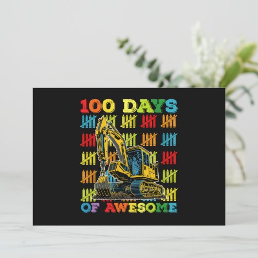 100 dagen van Geweldige graafmachine 100ste dag va Kaart (Staand voorkant)