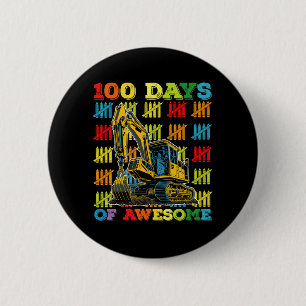 100 dagen van geweldige graafmachine 100ste school ronde button 5,7 cm
