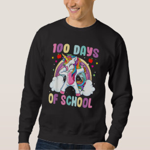 100 dagen van het schooldabbing Unicorn Cute Rainb Trui