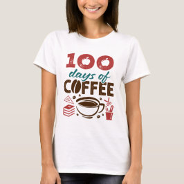 100 Dagen van Koffie Leraar Teaching Personeel T-shirt