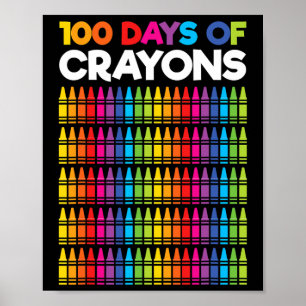 100 dagen van krijtjes voor meisjes Kinder 100ste Poster