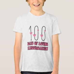 100 dagen van liefdevolle kleuterschool Tri-Blend shirt