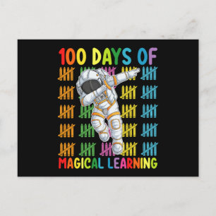 100 dagen van magisch leren astronautenschool briefkaart