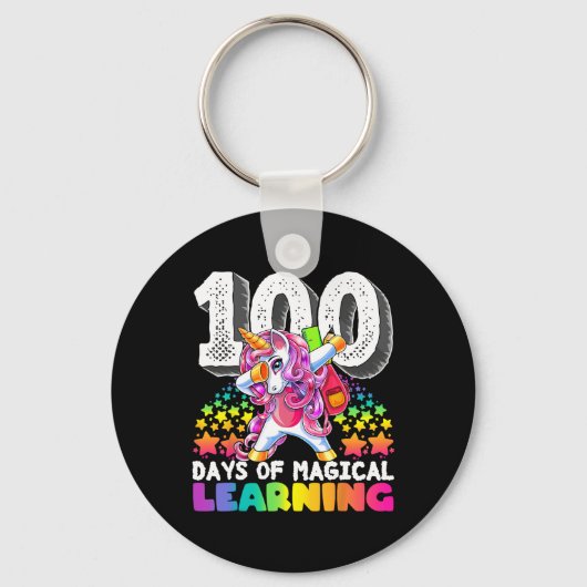 100 dagen van magisch leren dabbing eenhoorn cadea sleutelhanger (Voorkant)