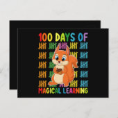 100 dagen van magisch leren eekhoorn school briefkaart (Voorkant / Achterkant)