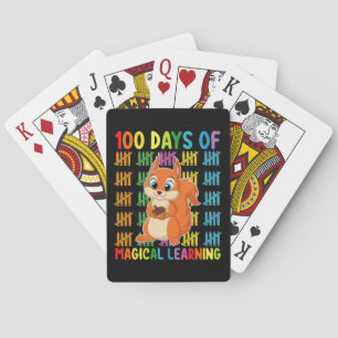 100 dagen van magisch leren eekhoorn school pokerkaarten