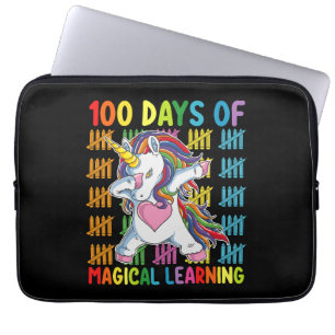 100 dagen van magisch leren eenhoornschool laptop sleeve