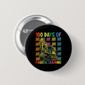 100 dagen van magisch leren graafmachine school ronde button 5,7 cm (Voorkant /achterkant)
