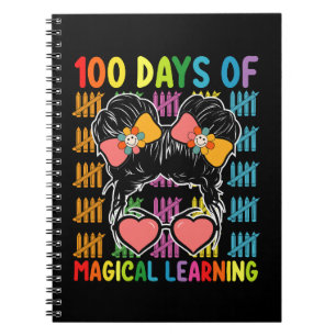 100 dagen van magisch leren rommelige Bun School Notitieboek