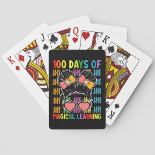 100 dagen van magisch leren rommelige Bun School Pokerkaarten