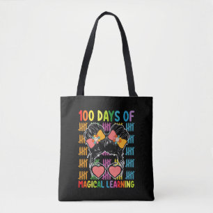 100 dagen van magisch leren rommelige knot school draagtas