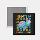 100 dagen van magisch leren schildpad school magneet (Voorkant / Achterkant)