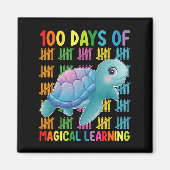 100 dagen van magisch leren schildpad school magneet (Voorkant)