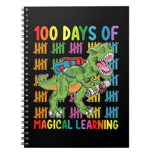 100 dagen van magisch leren t rex dinosaurus schoo notitieboek (Voorkant)